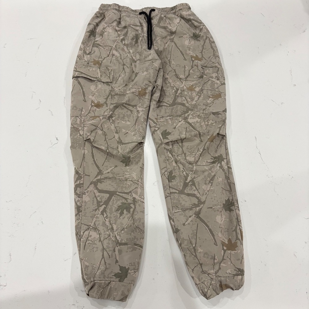 Esc Real Tree Camo Cargo Jogger Pants Tan Brown Forest Print Women Size Large